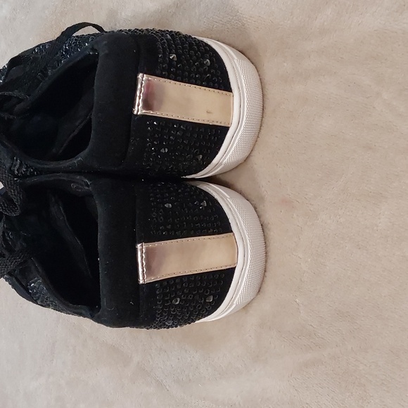 Kenneth Cole New York Kam sneakers black Leather with rhinestones Sz 9.5 M - Picture 4 of 16